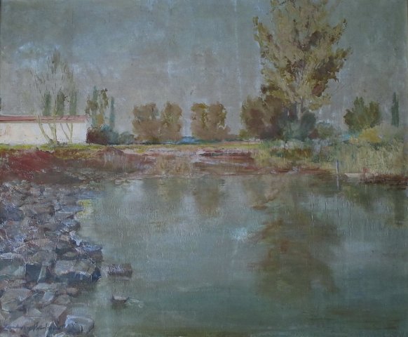 Csöndes tópart (a füredi Fenékfürdő) / Silent cove (Balatonfüred) (1950-es évek / 1950s)