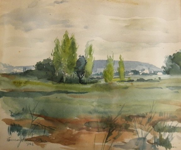 Arácsi táj / Landscape in Arács (1948)
